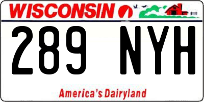 WI license plate 289NYH
