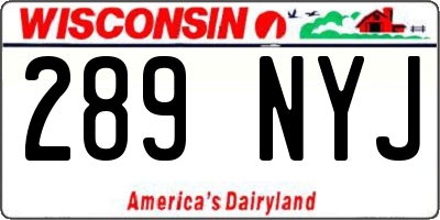 WI license plate 289NYJ