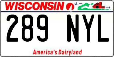 WI license plate 289NYL