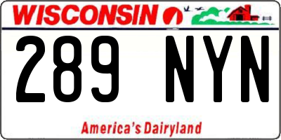 WI license plate 289NYN
