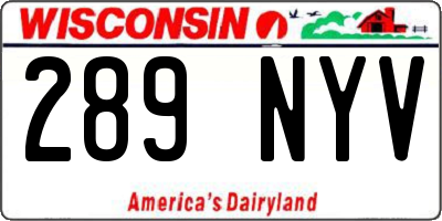 WI license plate 289NYV