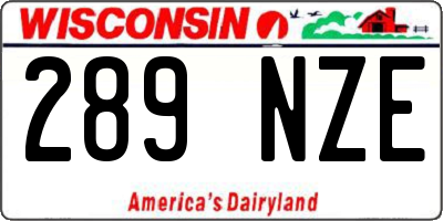 WI license plate 289NZE