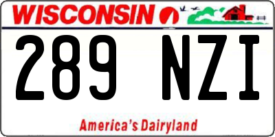 WI license plate 289NZI
