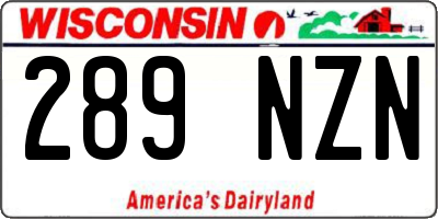 WI license plate 289NZN
