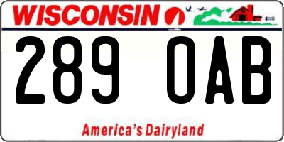 WI license plate 289OAB