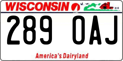 WI license plate 289OAJ