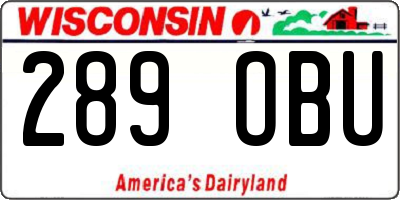 WI license plate 289OBU