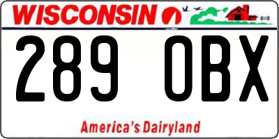 WI license plate 289OBX