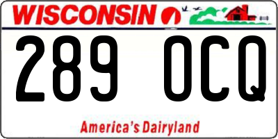 WI license plate 289OCQ