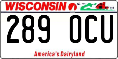 WI license plate 289OCU