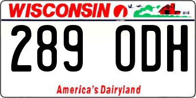 WI license plate 289ODH