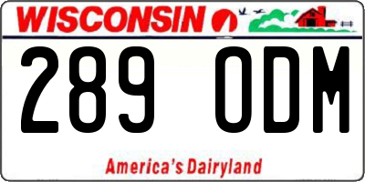 WI license plate 289ODM