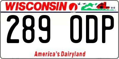 WI license plate 289ODP