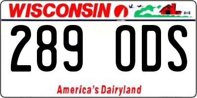 WI license plate 289ODS