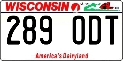 WI license plate 289ODT
