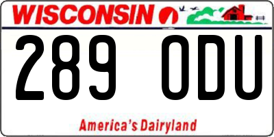 WI license plate 289ODU
