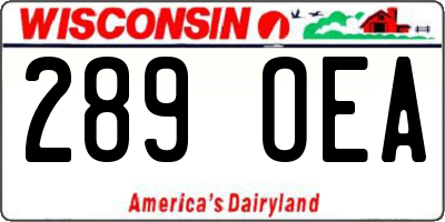 WI license plate 289OEA