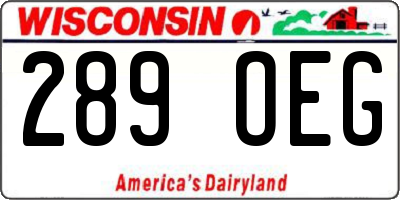 WI license plate 289OEG