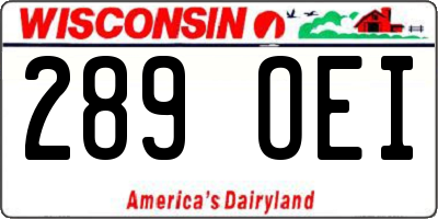 WI license plate 289OEI