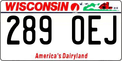 WI license plate 289OEJ