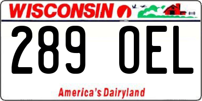 WI license plate 289OEL