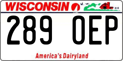 WI license plate 289OEP