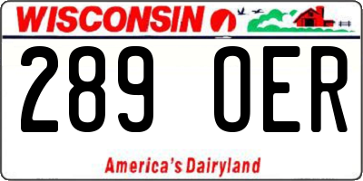 WI license plate 289OER