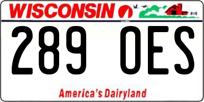 WI license plate 289OES