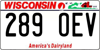 WI license plate 289OEV