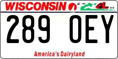 WI license plate 289OEY