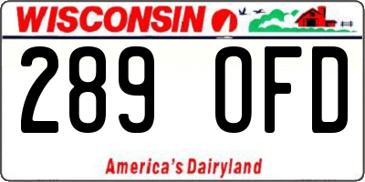 WI license plate 289OFD