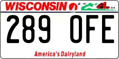 WI license plate 289OFE