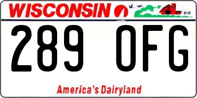 WI license plate 289OFG