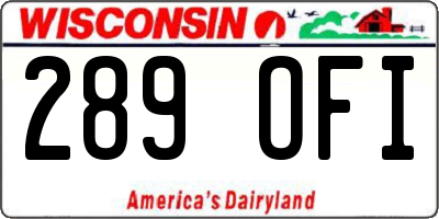 WI license plate 289OFI
