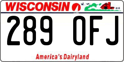 WI license plate 289OFJ