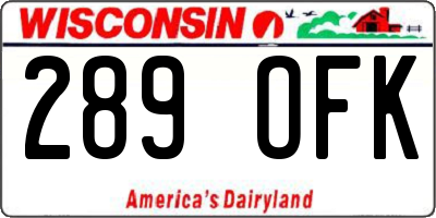 WI license plate 289OFK