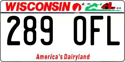 WI license plate 289OFL