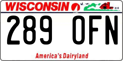 WI license plate 289OFN