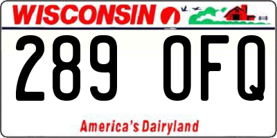 WI license plate 289OFQ