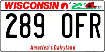 WI license plate 289OFR
