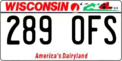 WI license plate 289OFS