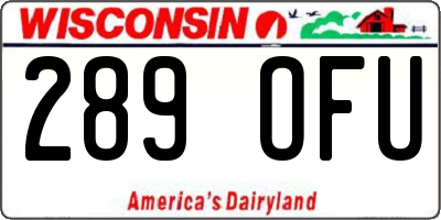 WI license plate 289OFU