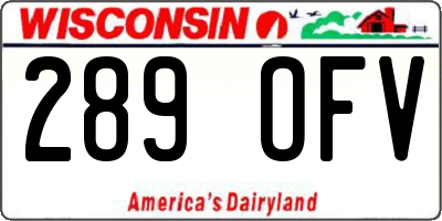 WI license plate 289OFV