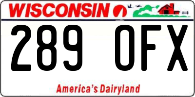 WI license plate 289OFX
