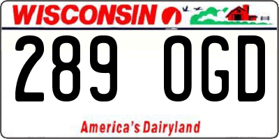 WI license plate 289OGD