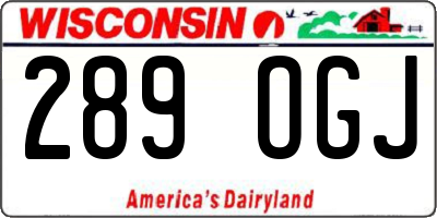 WI license plate 289OGJ