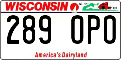 WI license plate 289OPO