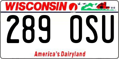 WI license plate 289OSU