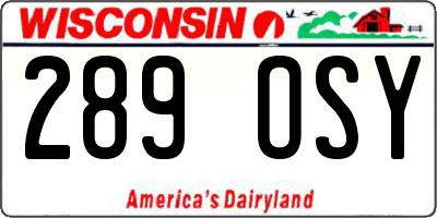 WI license plate 289OSY