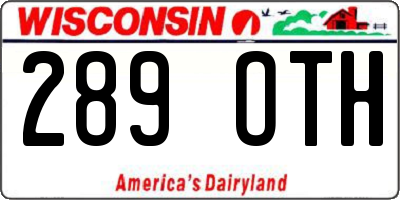 WI license plate 289OTH